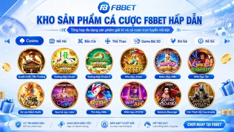 F8bet 45 Kho sản phẩm cá cược F8bet hấp dẫn